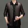 Herren Herbst- und Winterechtlederjacken Herren Lammfell Mittelalter Papa tragen Reverslederjacken