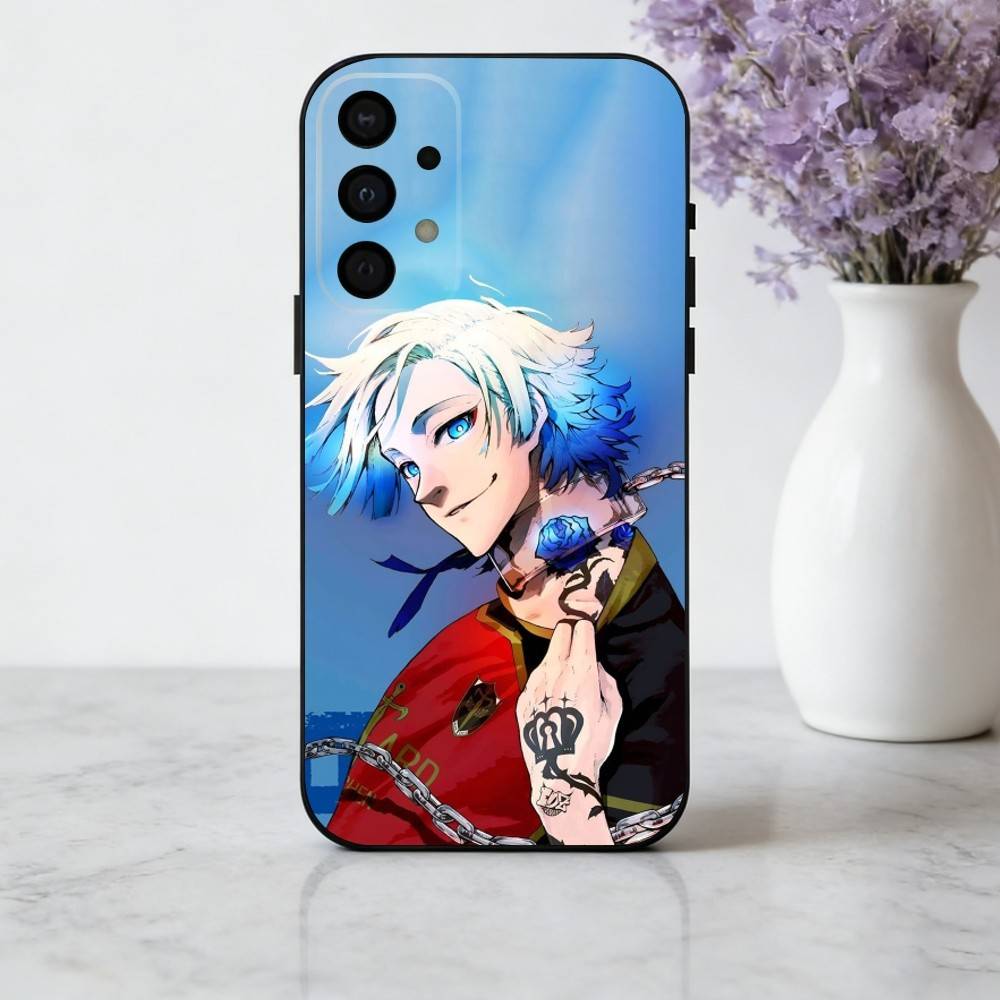 C-Comics B-Blue L-Lock-K  Phone Case For Samsung Galaxy A73,A72,A71,A70,A53,A52,A51,Soft Silicone Black Cover