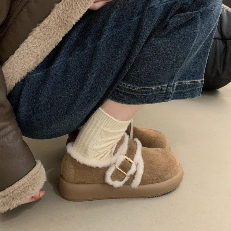 Women's Winter Velvet Outer Wear Thick-soled Warm Snow Cotton Shoes New Versatile Fluffy Shoes