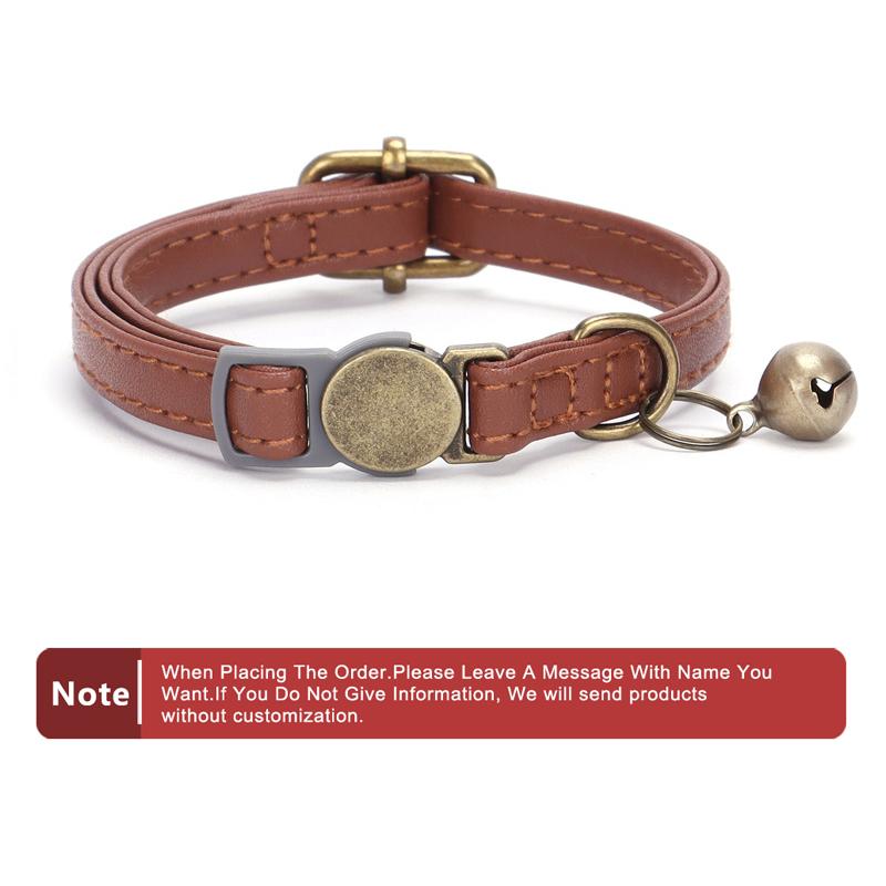 

Классический индивидуальный кожаный ошейник для кошек и собак с именной табличкой, выгравированный на милом щенке, котенке, собаке, ошейнике для маленьких и средних кошек