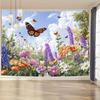 Butterfly and Flower Theme Digital printing polyester wall hanging tapestry decorative Living bedrooms Office background gift