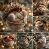 Forest Animal Acorn Flat Ornaments 1/5/6Pcs Lovely Christmas Decor for Kids Room Xmas Tree Holiday Party Indoor Decoration