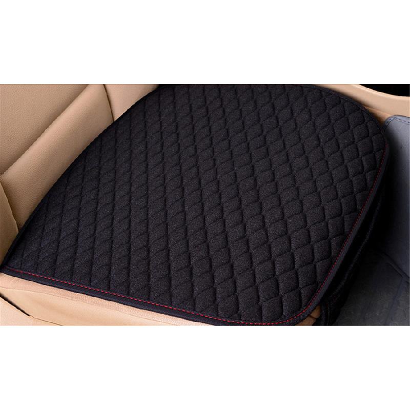 Nowy 2 szt. Pokrowiec na przednie siedzenie Cztery pory roku Len Uniwersalny Akcesoria do wnętrza pojazdu Pokrowiec na siedzenie Poduszka Czarny