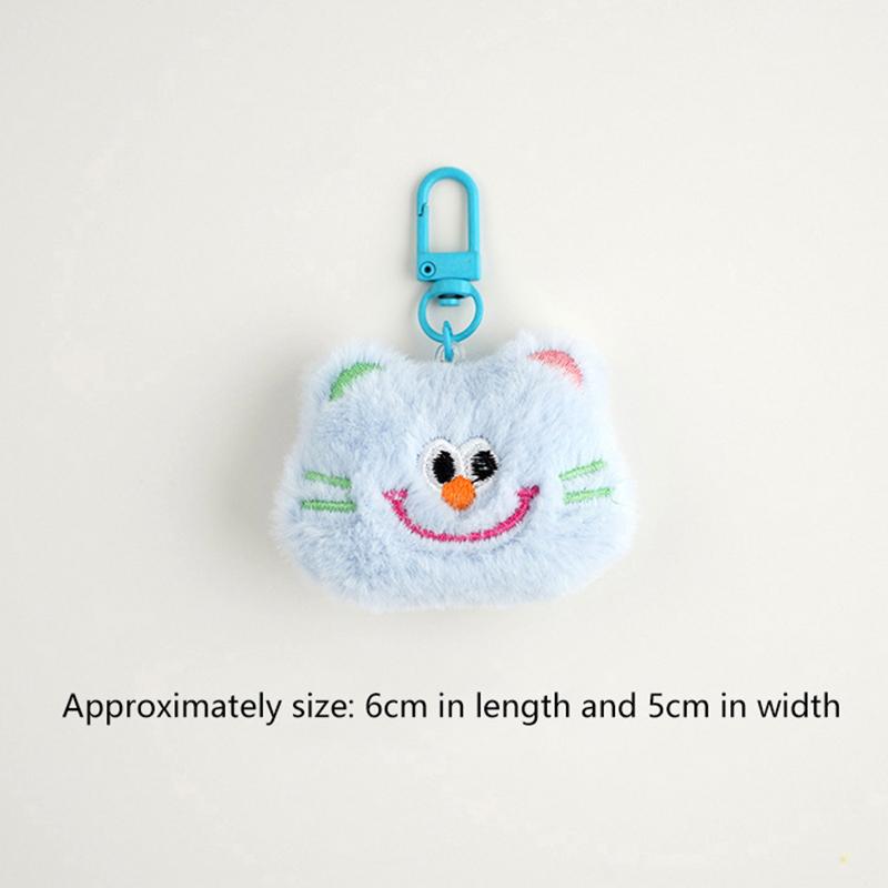 Cute Plush Little Bear Rabbit Doll Keychain Cartoon Animal Pendant Keyrings Backpack Decoration Accessories Gifts