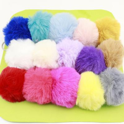 8cm Faux Mink Rabbit Fur Ball Keychain Pendant for Women's Bags