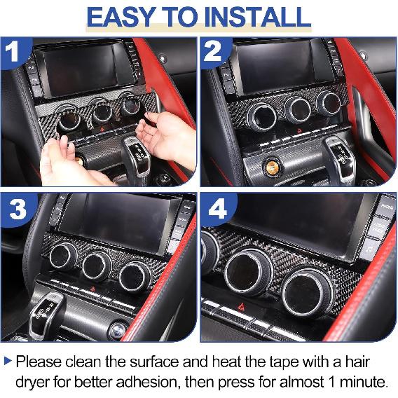 Center Console Air Conditioning Switch Panel Frame Cover Trim Compatible with Jaguar F-TYPE 2013-2022, AC Button Panel Decor Cover Trim, Air