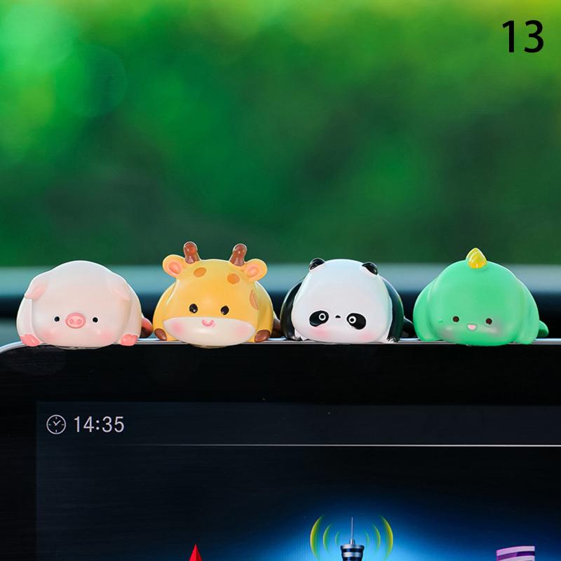 Mini Cartoon Animal Resin Decorative Toy Cute Computer Desktop Decoration Car Cute Doll Perfect Birthday Gift Choice Decoration