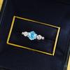 Jewelry One Carat Rose Wreath Aquamarine Light Luxury High Sense Rose Cut Ring Beautiful Wedding Ring