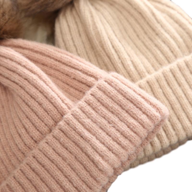 Winter Kids Knitted Hat Beanie For Baby Infant Girls Boys Warm Pure Color Thickened Ball Newborn Photography Autumn