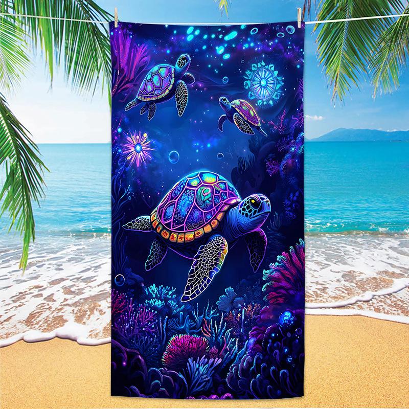New Popular Marine Life Beach Towel Self-Delivery Warehouse Microfiber Quick-Drying Towel