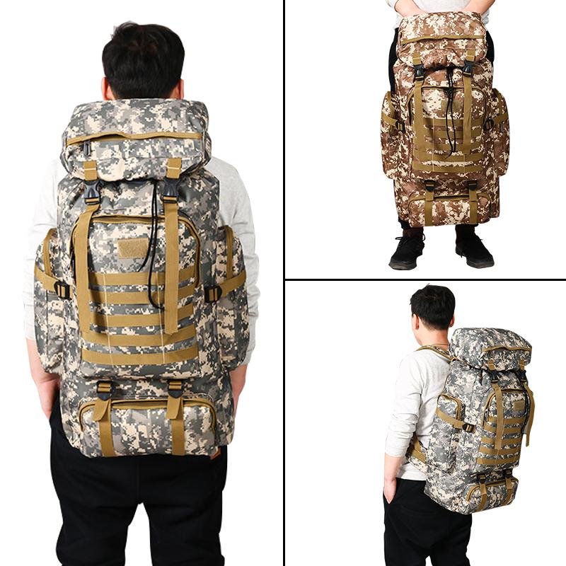 70L Large Capacity Camouflage Tactical Backpack Waterproof Outdoor Hiking Bag