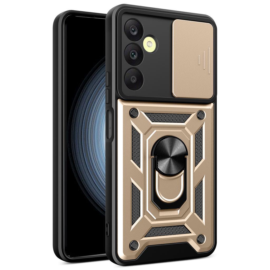 For Samsung Galaxy A25 5G (Global) (161.0 X 76.5 X 8.3mm) Case Anti-scratch PC+TPU Protective Cover with Slide Lens Lid