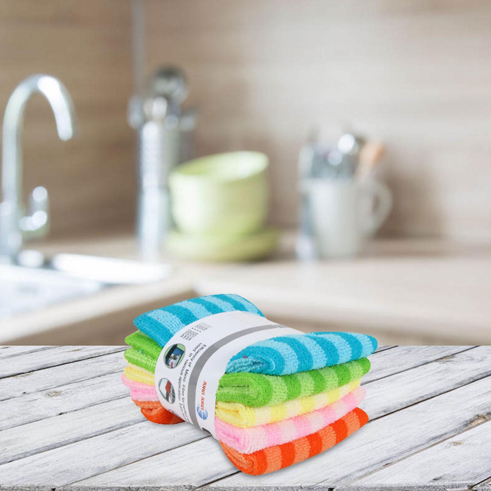 

Kitchen Colorful Magic Cloths Striped Non Oiled Multifunctional Microfiber Rag Lazy Dishwashing Hundred Cleaning Cloth розовый