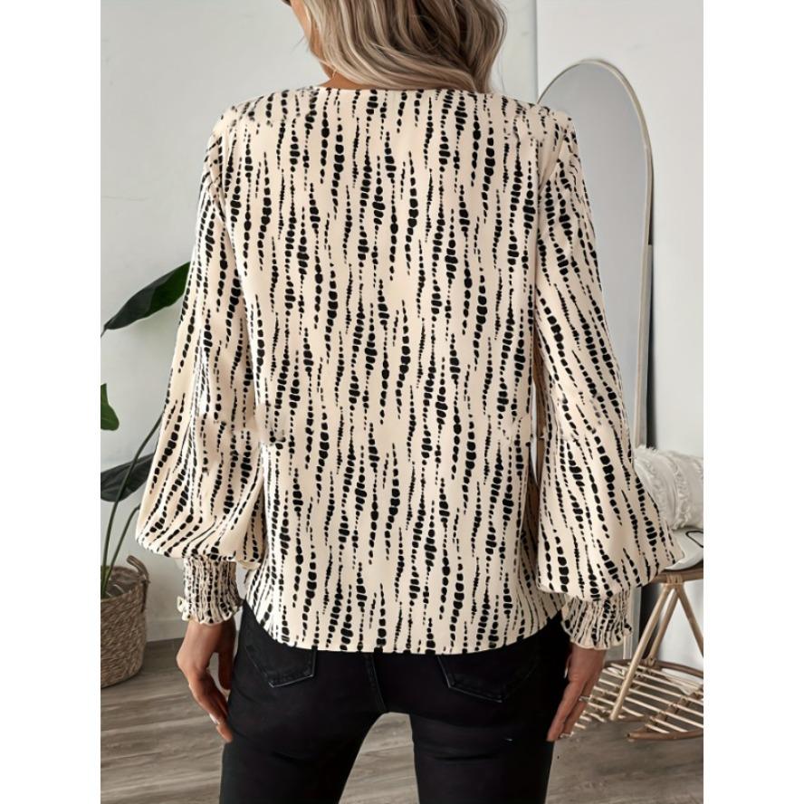 Women's Fashion Casual Spring Autumn Long Sleeve V-Neck Blouses & Shirts