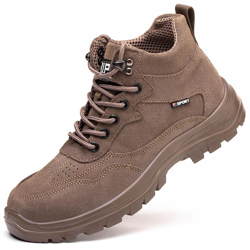 

Мужская защитная обувь для улицы, строительные рабочие ботинки, защитная обувь со стальным носком, мужская защитная обувь, устойчивая к проколам, мужские ботинки для сварщиков 37 коричневый