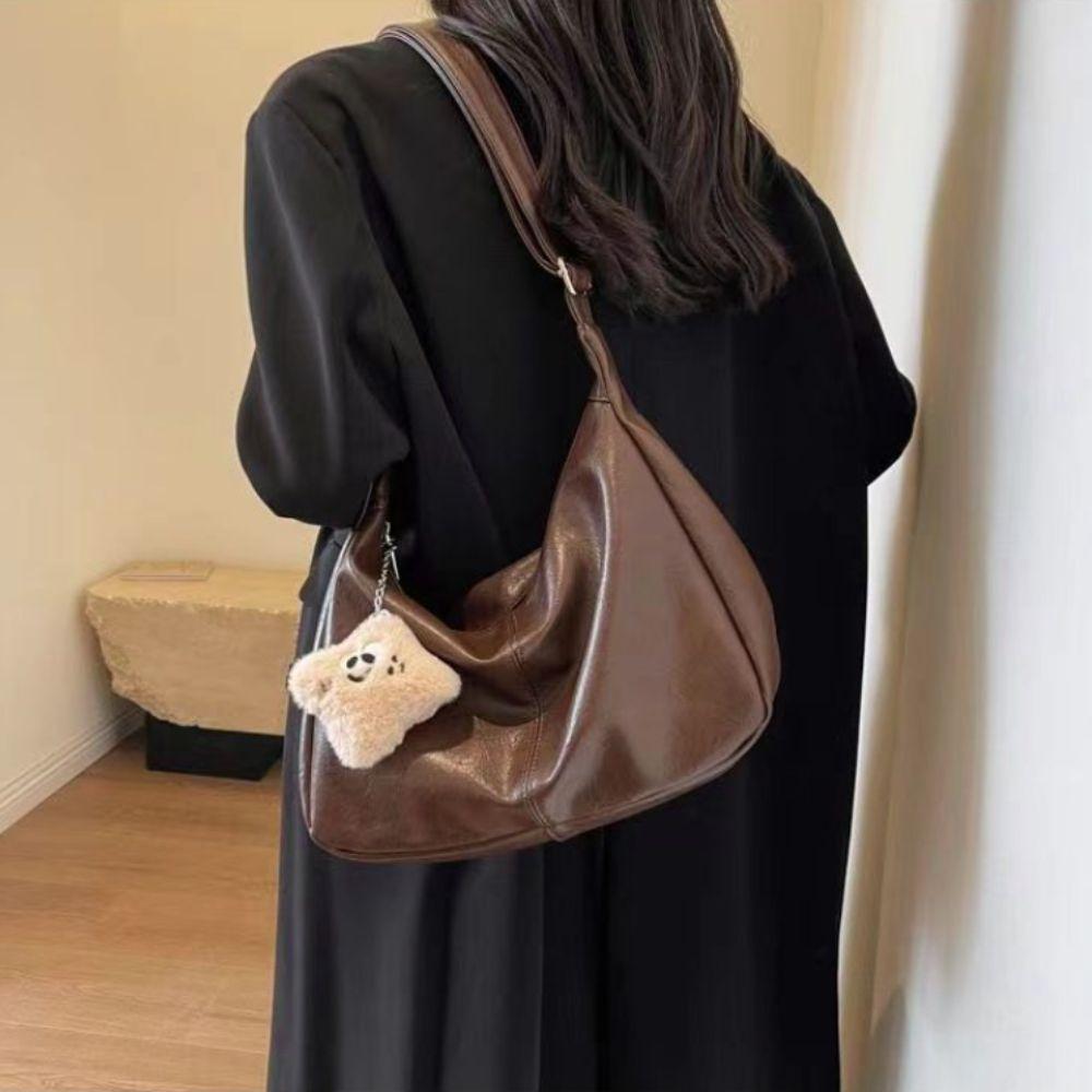 Large Capacity Leather Crossbody Bag New Design Women Tote Handbag Vintage Shoulder Bag  Girls