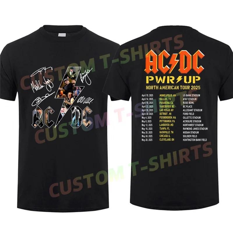 2025 Bon Scott AC/DC Rock T-Shirt T-Shirt Für Herren Geschenke Für Männer Baumwoll-T-Shirt Pwr Up Welttournee Europa
