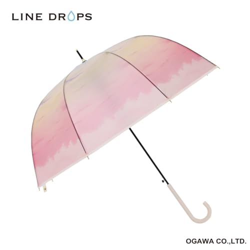 Ogawa (Ogawa) Long Vinyl Umbrella, Sky, LINEDROPS, 60cm, 8 Ribs, Deep Tension, Jump-Style, 57356