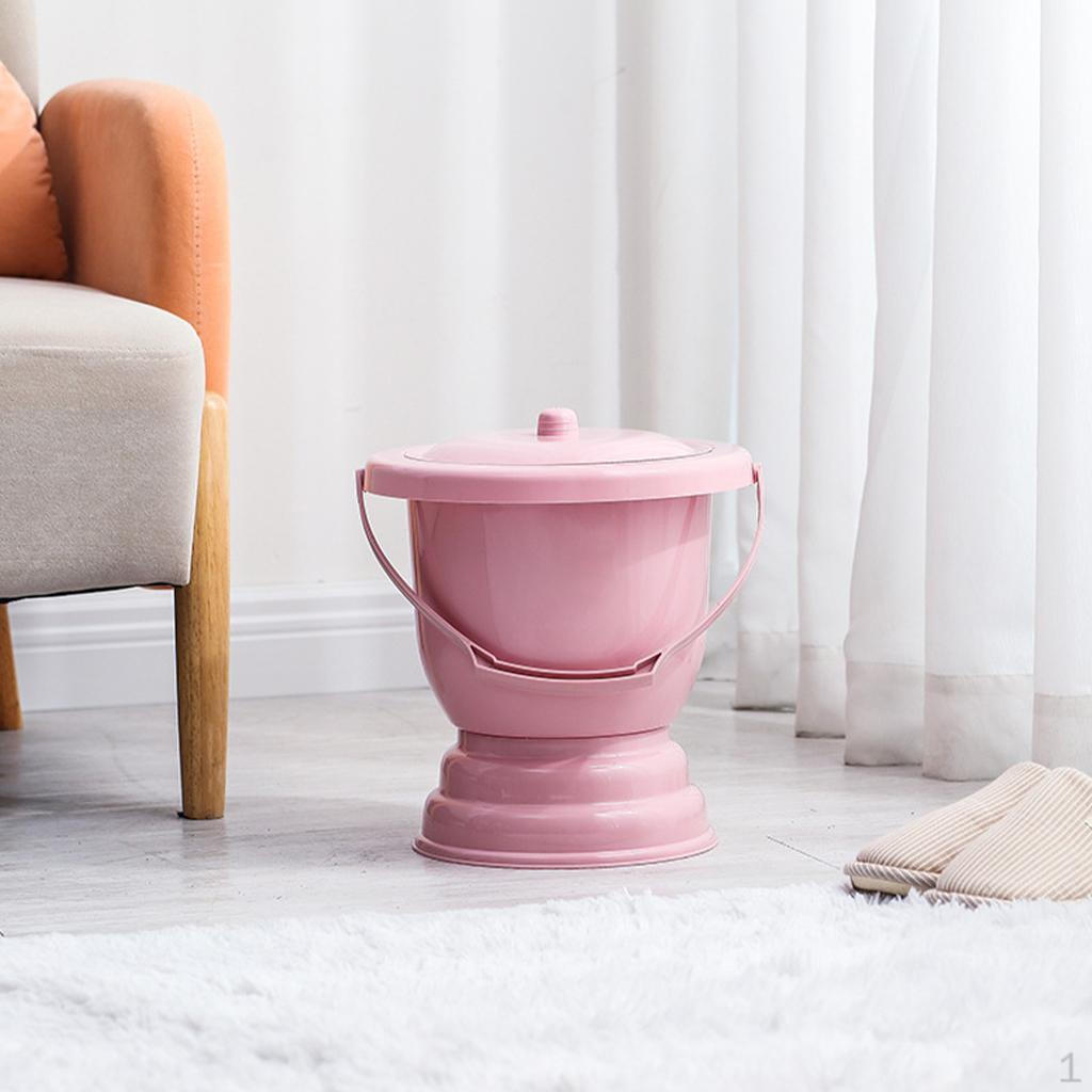 

Ручная плевательница с крышкой, бытовой пластиковый долговечный модный горшок для бутылки-писсуара для спальни 28x27cm Pink