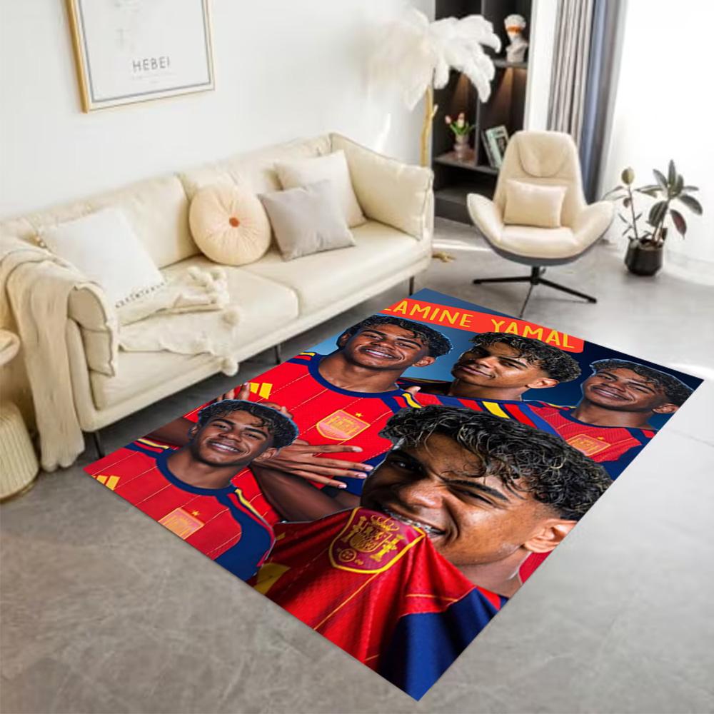 Lamine Yamal's Musik Sport Fusion Teppich Perfekt für Wohnzimmer Schlafzimmer Küche Balkon Rutschfester Teppich Anime Büro Dekoration Geschenk für Festivals