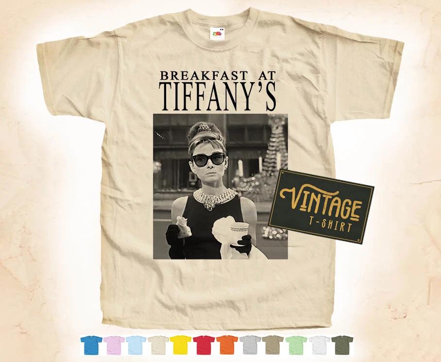 

Black Print BREEAKFAST at TIFFANY s v.5 T-SHIRT Tee Vintage Poster Colors S-5XL S