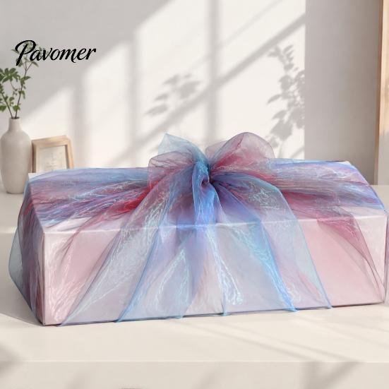 Transparentes Material für Bühnendekoration 1 Yard Zweifarbiges durchsichtiges Organza-Gewebe, 60 Zoll breit schillerndes seidig weiches Gewebe Babyparty-Dekorationen