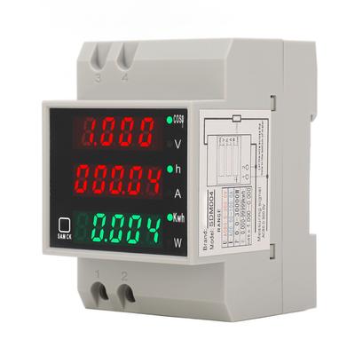AC80‑300V 100A DIN Rail Power Meter Digital Display Voltage Current Time Power KWh Multifunctional V