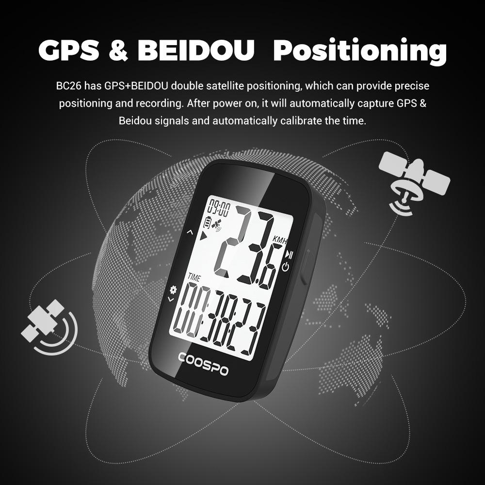 Bike GPS Computer Multifunctional Wireless Bicycle Computer with Auto Backlight Waterproof Odometer