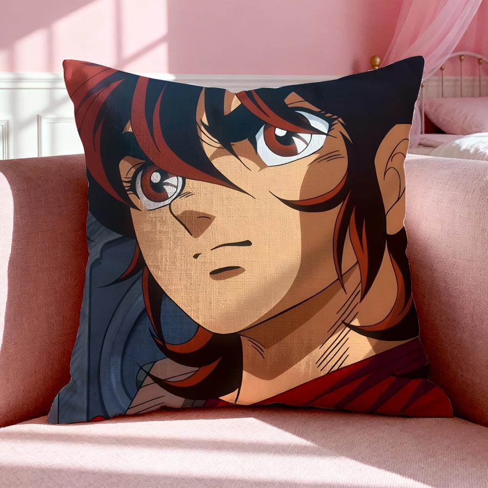 Anime SSaint Seiya Cushion Cover Breathable Linen Pillowcase Summer Odorless EcoFriendly Invisible Zipper Washable