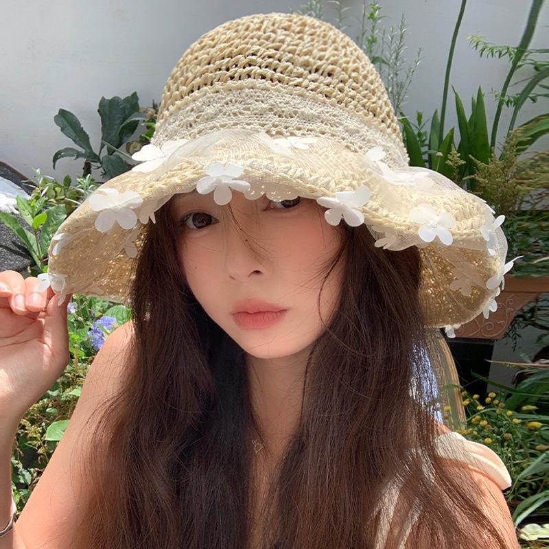 

Дышащая женская модная шляпа для рыбалки с защитой от солнца, украшением в виде банта и функцией пляжа ONE SIZE бежевый