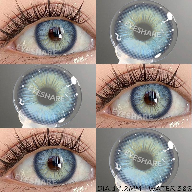 

1 пара новых цветных контактных линз для глаз, синие линзы, зеленые контактные линзы, годовые карие линзы, модные серые линзы для зрачков