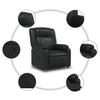 Recliner Chair Black Artificial Leather
