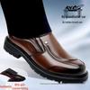 Herrskor i äkta läder, andningsbara, formella, slip-on med tjock halkfri sula