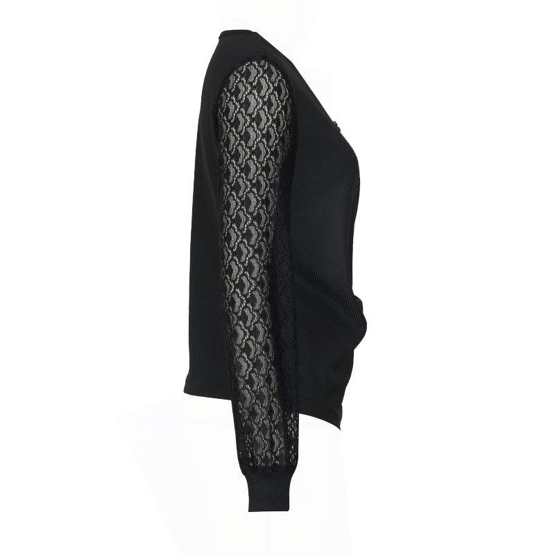 Autumn 2025 Women's European & American Fashion: Black Long-Sleeve Knit Top