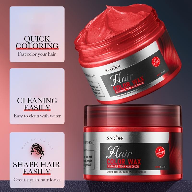 SADOER Hair Color Wax - Vibrant Red, Quick-Dry & Easy-to-Shapey Finish, Fine Texture for Neat Styling, Washes Easily,Moisturizing Hair Wax