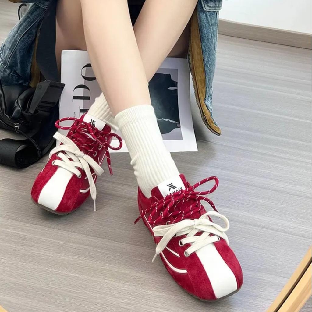 Korean Niche Retro Inner Height-increasing German Training Shoes Women's 2025 New Breathable Versatile Flat-bottomed Casual Forrest Gump Sports Shoes