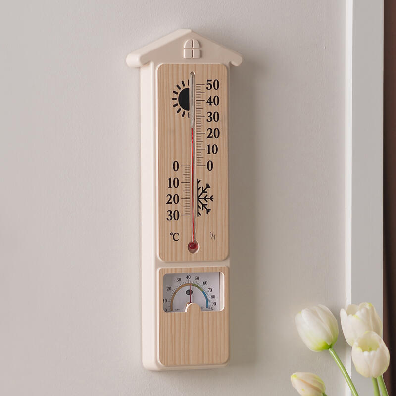 Domestic Healing Home Analog Thermo-Hygrometer 34cm Healing Home Dark Walnut