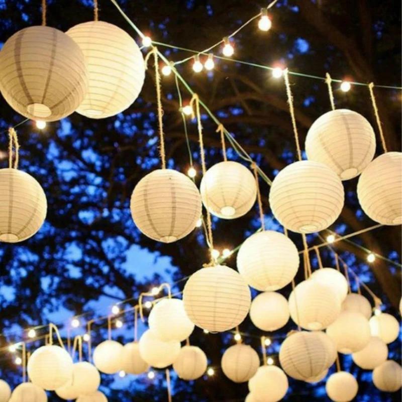 2026 Latest Models Lampshade Party Round Paper Decoration Holiday Supplies Wedding Lantern Elegant White Chinese Lanterns Ball