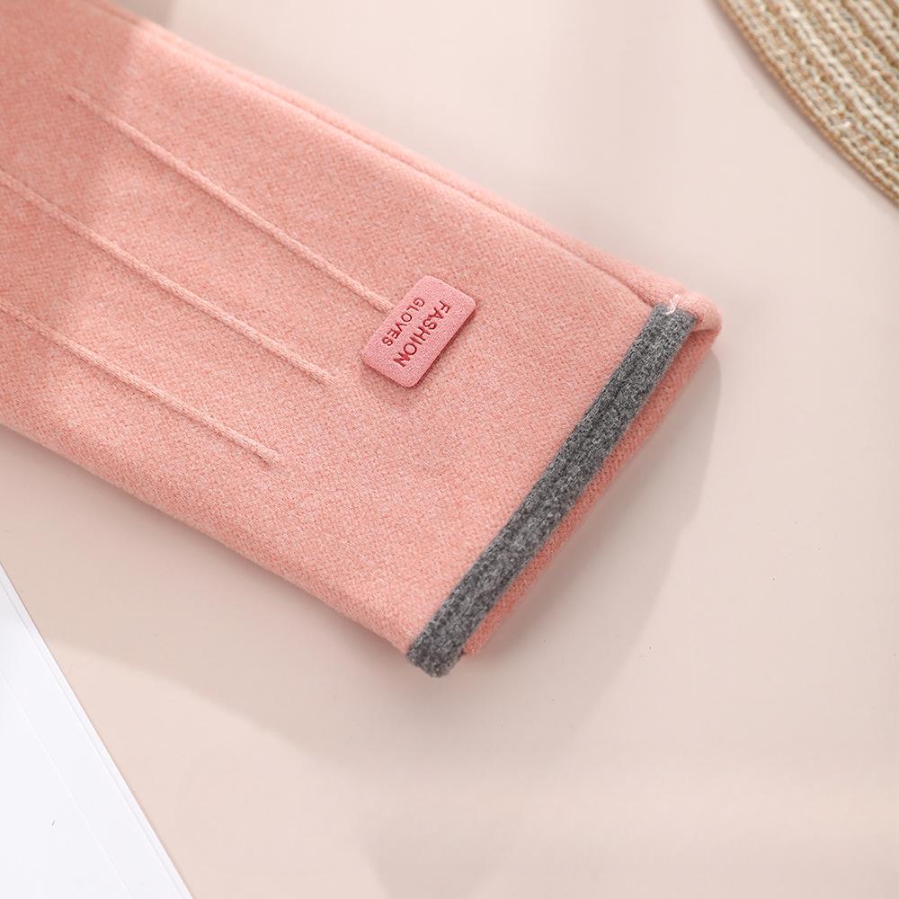 Warm Gloves Three-line Rabbit Velvet Men and Women's Fashionable Touch Screen Cold Proof Plus Velvet Outdoor Cycling Autumn and Winter Gloves