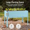 48x24x30in Galvanized Raised Garden Bed Metal Elevated Planter Box Vegetable Garden for Backyard Patio Balcony - Mist Blue