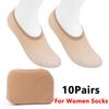 10Pairs Men'S Socks Thin Ice Stockings Summer Breathable Casual Socks Solid Color Elastic Ice Silk Cool Mid-Tube Business Socks