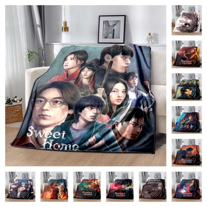 Sweet Home Kdrama Character Print Soft Flannel Throw Blanket Warm Cozy Sofa Bed Decorative Blanket For Home Use