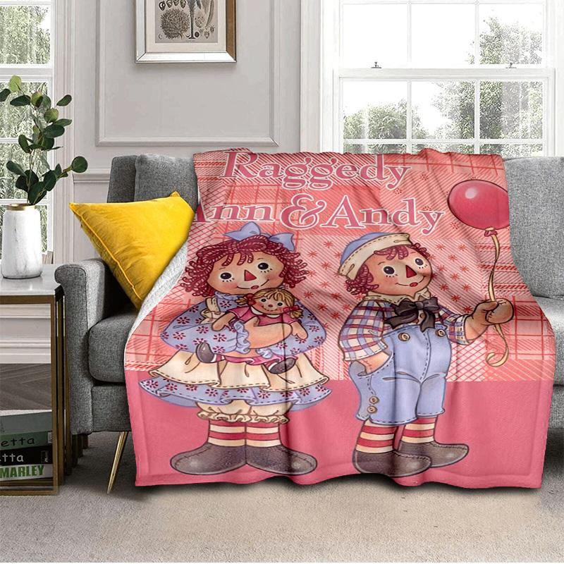 Couverture Aventure Raggedy Ann Et Andy Convient pour Canapés, Lits, Bureaux et Camping - Cadeau Parfait pour Halloween Noël