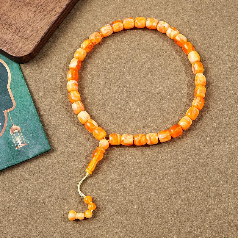 Zylindrisches Kuka Gebetsperlenarmband - 33 Perlen Nahöstlicher Stil Buddhistische/Muslimische Lobpreisperlen