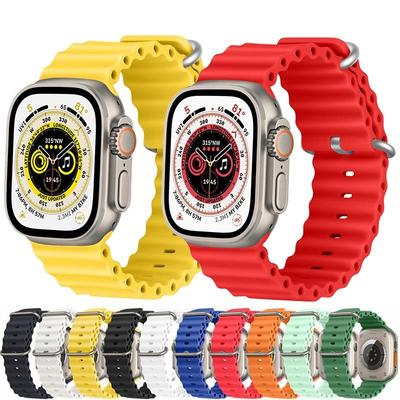 Bracelet océan pour bracelet de montre Apple 49mm 44mm 40mm 45mm 41mm 42mm 38mm bracelet en silicone série iWatch Ultra 8 7 6 5 4 3 2 1 pour Apple Watch Hermes