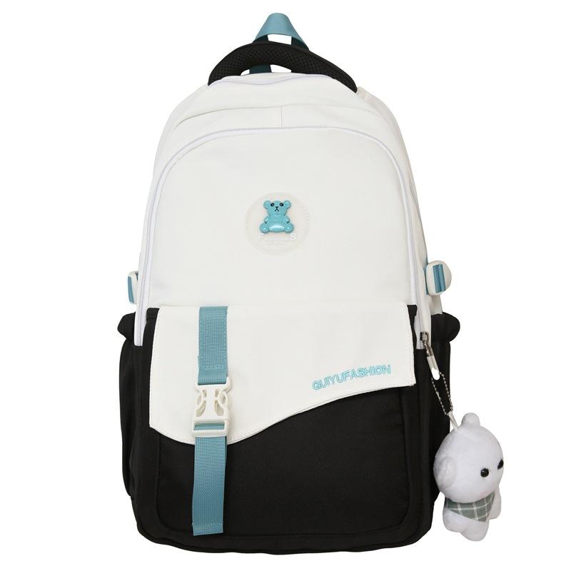 Rucksack für Damen Große Kapazität Neuer Stil Studentenschulranzen für Damen Mittelschüler Kontrastrucksack Lässiger Leichter Schulranzen