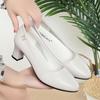Fashion High Heels Wedding Shoes Women 2025 New Women Shoes Beige Genuine Leather Pointed Toe Professional Fashion Single Shoes Women