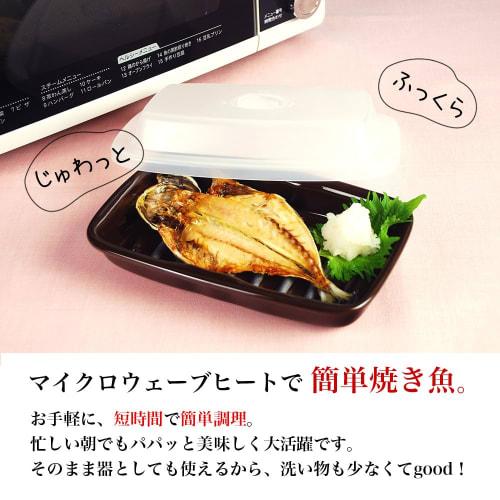 K+dep Mikrowellenhitze Plus Klar Weiß & Braun "Fisch in der Mikrowelle grillen!" MW-015