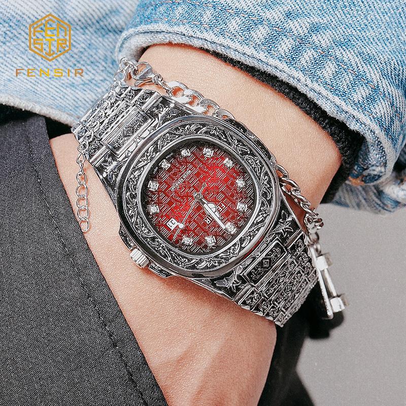 Men's Unique Luxury Retro Steel Strap Design Watches 2025 Unusual Sport Waterproof Watch For Man WristWatch Clock Reloj Hombre
