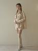 Leupeulle [Saturn] Leather Pocket String Oversized Shirt (Beige)